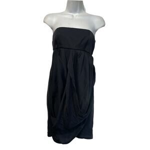 alice olivia black sleeveless silk Zip Cut Out Back bodycon dress Size XS